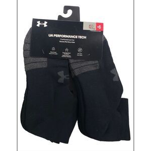 UNDER ARMOUR-NWT Pk of 6 Performance Tech Cushioned Low Cut Men's Socks Sz 12-16